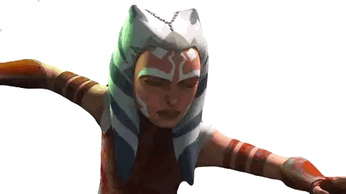 Ahsoka Tano From Star Wars Is Flying In The Air Sticker
