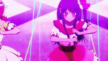 Ai Hoshino Dancing On Colorful Background GIF