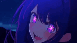Ai Hoshino Talking With Purple Sparkling Eyes GIF