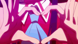 Ai Hoshino Winking And WIth Heart Hand Sign GIF