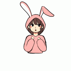 Air Hug Bunny Happy Anime Girl Yay GIF