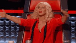  Air Hug Christina Aguilera The Voice GIF
