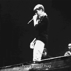 Air Hug Fans Justin Bieber Concert  GIF