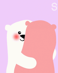 Air Hug Just For You Bear Couple Cartoon GIF