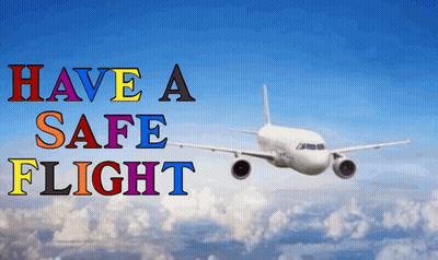 Airplane Flying In Sky Have A Safe Flight GIF