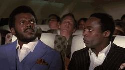 Airplane Movie Confused Men Looking Back GIF