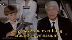Airplane Movie Joey Hung Around Gymnasium GIF