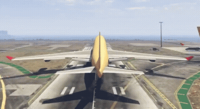Airplane On Runway With Number 11 GIF