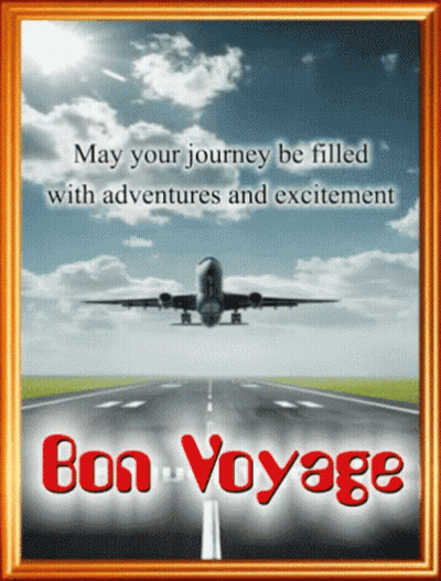 Airplane Taking Off Saying May Your Journey Be Filled With Adventures And Excitement GIF
