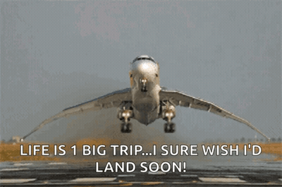 Airplane Taking Off With Life Is 1 Big Trip GIF