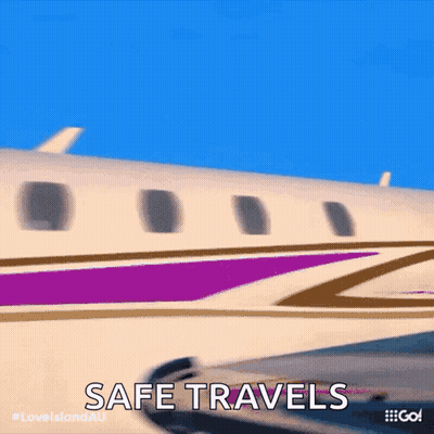 Airplane With Safe Travels GIF
