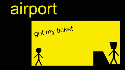 Airport Sign Got My Ticket GIF