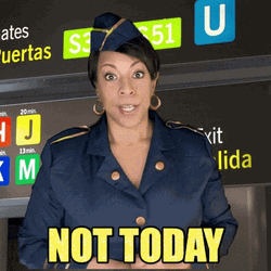 Airport Staff Saying Not Today GIF