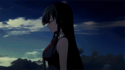 Akame Looking At Sunset GIF
