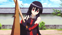 Akame Practicing Using Bokken GIF