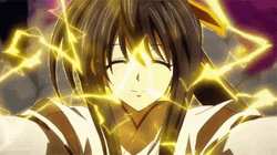 Akeno Himejima Electric Hug Smiling Yellow Power GIF
