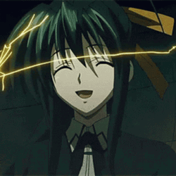 Akeno Himejima Yellow Powers Electric Electricity  GIF