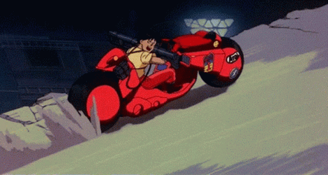 Akira Slide Shotaro Kaneda Road Exploding GIF