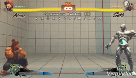 Akuma Vs Seth Flaming Hadouken GIF