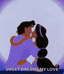 Aladdin And Jasmine Sweetly Kissing GIF