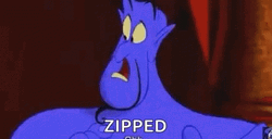 Aladdin Genie Zipped Secret Sign GIF