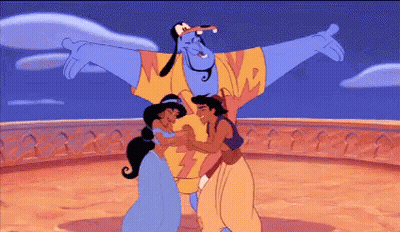 Aladdin Jasmine And Genie Dancing GIF
