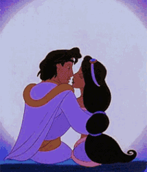 Aladdin & Jasmine Kiss GIF 