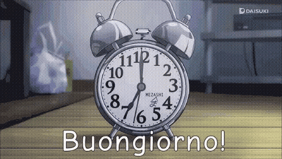 Alarm Clock Saying Buongiorno GIF