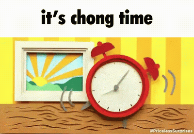 Alarm Clock Saying Chong Time GIF