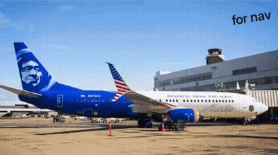 Alaska Airlines Plane On Tarmac GIF