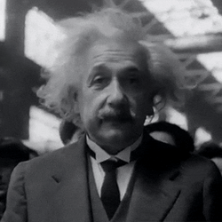 Albert Einstein Black White Face GIF