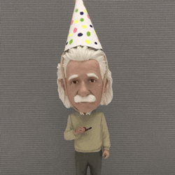 Albert Einstein Bubble Head GIF