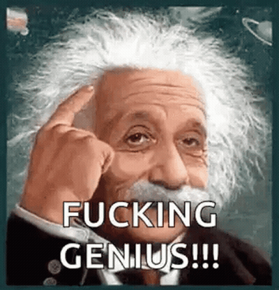 Albert Einstein Finger On Forehead Fucking Genius GIF