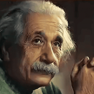 Albert Einstein Gray Hair White Mustache GIF