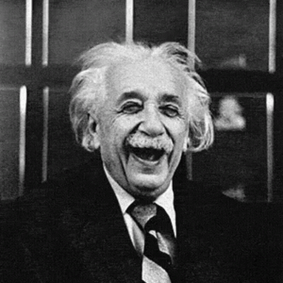 Albert Einstein Laughing In Suit And Tie GIF