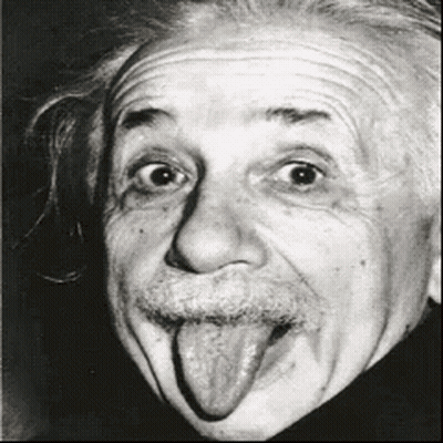 Albert Einstein Sticking Out Tongue Black And White GIF