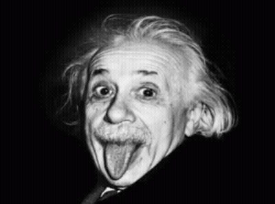 Albert Einstein Tongue Out Black And White GIF