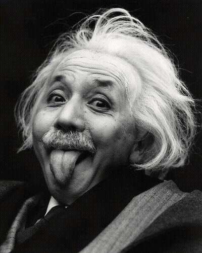 Albert Einstein Tongue Out Funny Face GIF