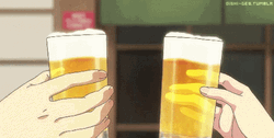 Alcohol Glass Clinging Anime GIF