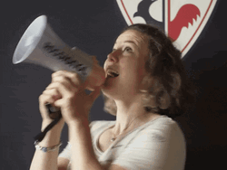 Alert Attention Please Megaphone Girl GIF