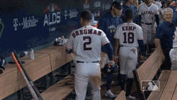 Alex Bregman Dug Out Looking Back GIF