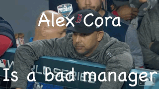 Alex Cora Is A Bad Manager With A Man Leaning On A Fence GIF