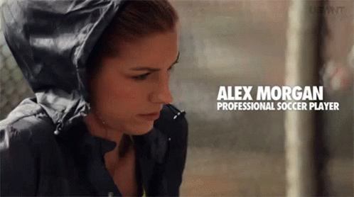 Alex Morgan Is A Professional Soccer Player With A Black Jacket On GIF