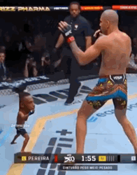 Alex Pereira Kicking Small Jamahal Hill GIF