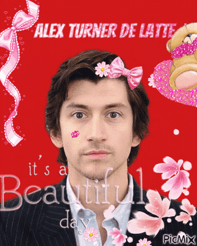 Alex Turner De Latte With Flowers GIF