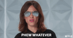 Alexa Chung Phew Whatever GIF