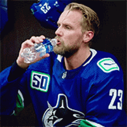 Alexander Edler Drinking One Bottle Of Water GIF
