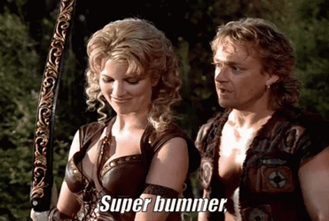 Alexandra Tydings And Michael Hurst Super Bummer  GIF