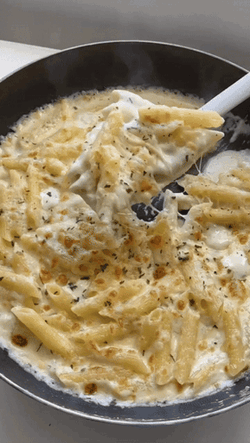 Alfredo Penne Pasta Bake Food GIF