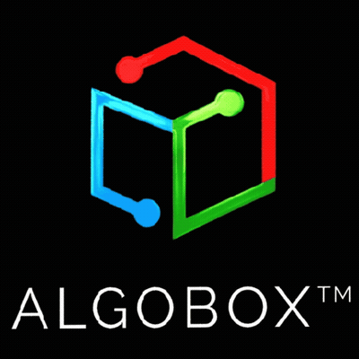 Algobox TM Logo With Cube And Lines GIF